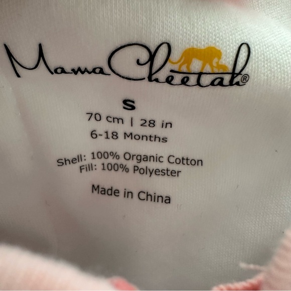 Mama Cheetah Baby Small 6-18 mos Organic  Cotton Footed Sleep Sack Floral Padded - Picture 3 of 3